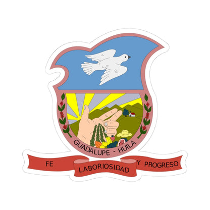 Escudo Guadalupe-Huila (Colombia) (Coat of Arms) STICKER Vinyl Kiss-Cut Decal 4 Inch White - The Sticker Space