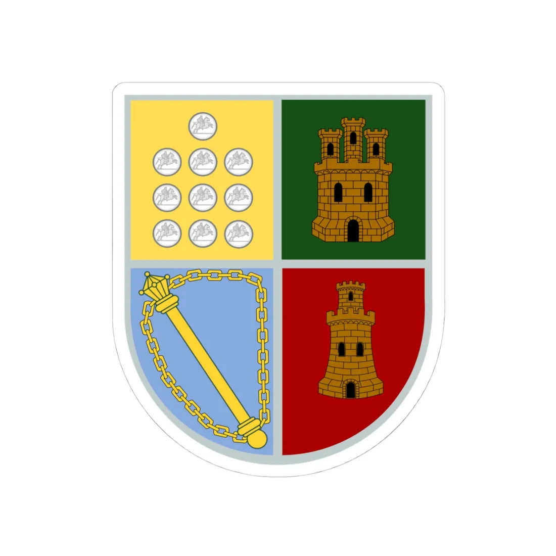 Escudo Heraldico de la Casa de Davila (Dominica) (Coat of Arms) STICKER Vinyl Kiss-Cut Decal 4 Inch White - The Sticker Space