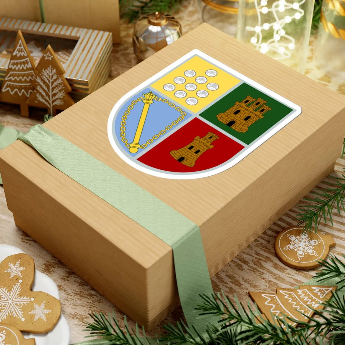 Escudo Heraldico de la Casa de Davila (Dominica) (Coat of Arms) STICKER Vinyl Kiss-Cut Decal - The Sticker Space