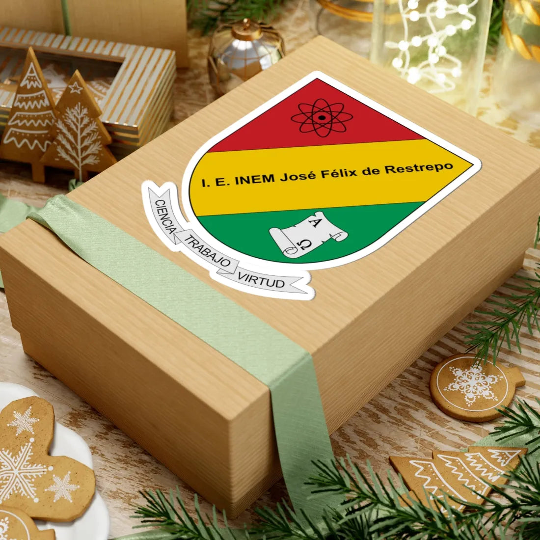 Escudo INEM JFR (Colombia) (Coat of Arms) STICKER Vinyl Kiss-Cut Decal - The Sticker Space