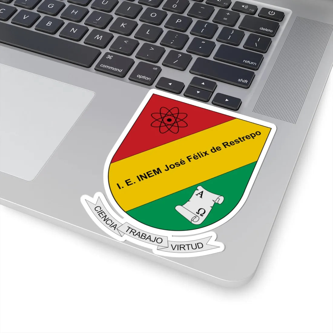 Escudo INEM JFR (Colombia) (Coat of Arms) STICKER Vinyl Kiss-Cut Decal - The Sticker Space