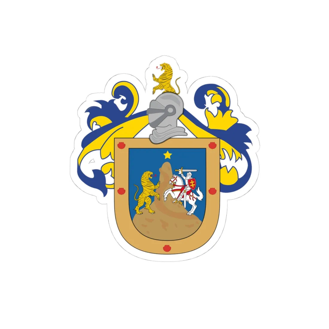 ESCUDO Juan Michel (Costa Rica) (Coat of Arms) STICKER Vinyl Kiss-Cut Decal 4 Inch White - The Sticker Space