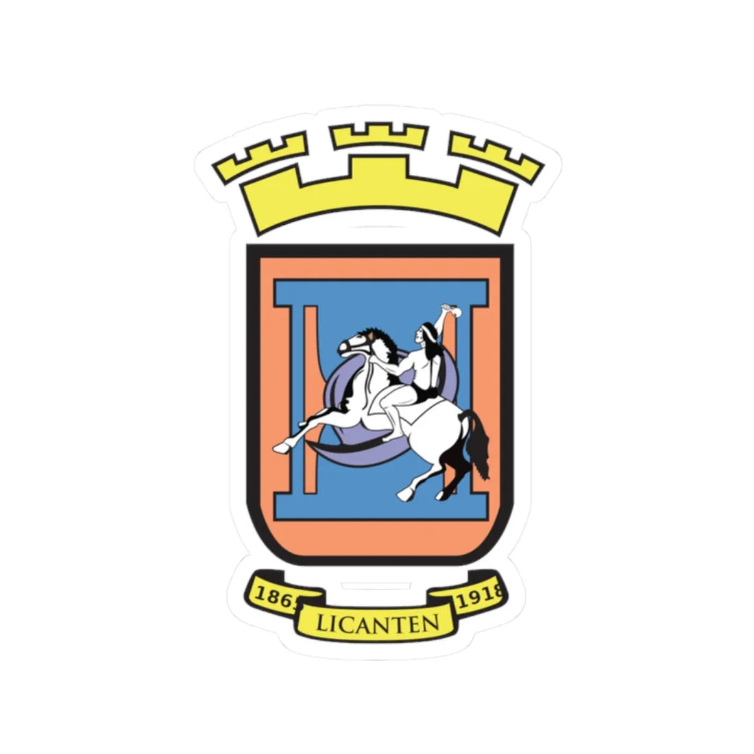 Escudo Licanten (Chile) (Coat of Arms) STICKER Vinyl Kiss-Cut Decal 2 Inch White - The Sticker Space