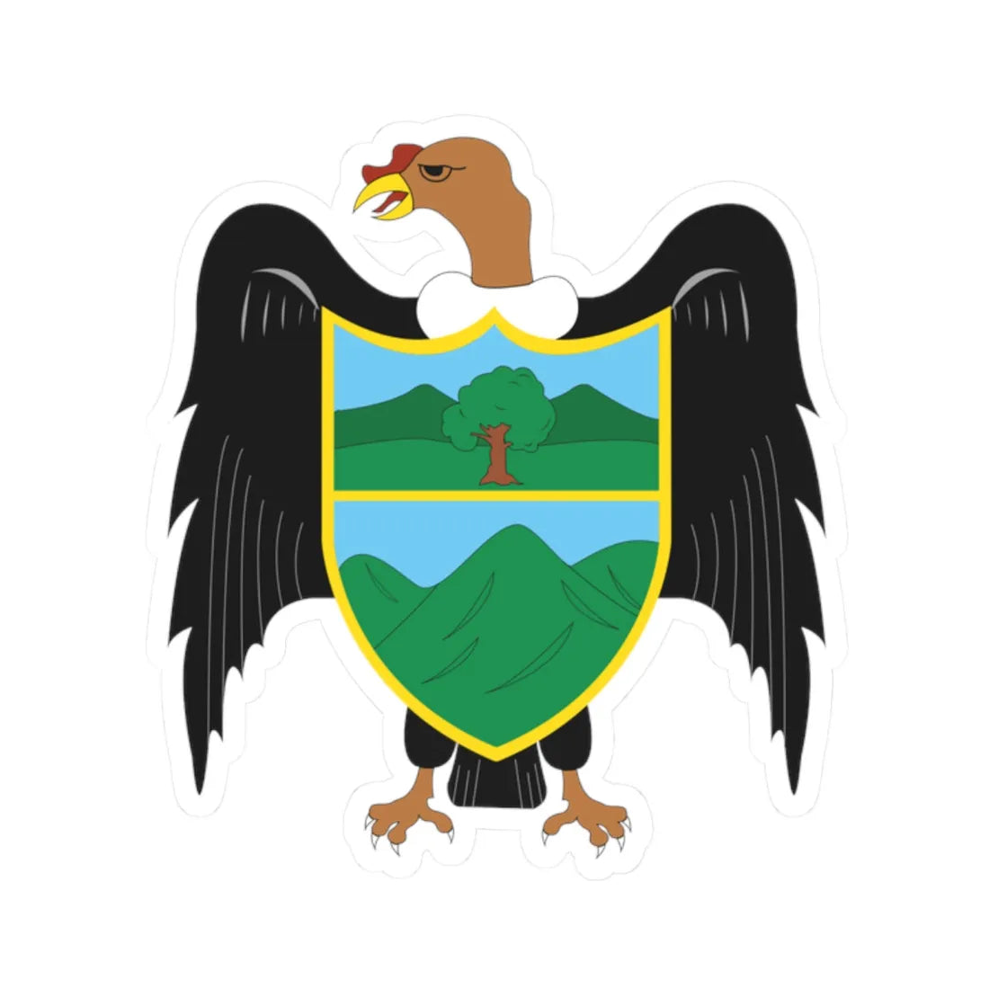 Escudo Mariscal Luzuriaga (Peru) (Coat of Arms) STICKER Vinyl Kiss-Cut Decal 2 Inch White - The Sticker Space