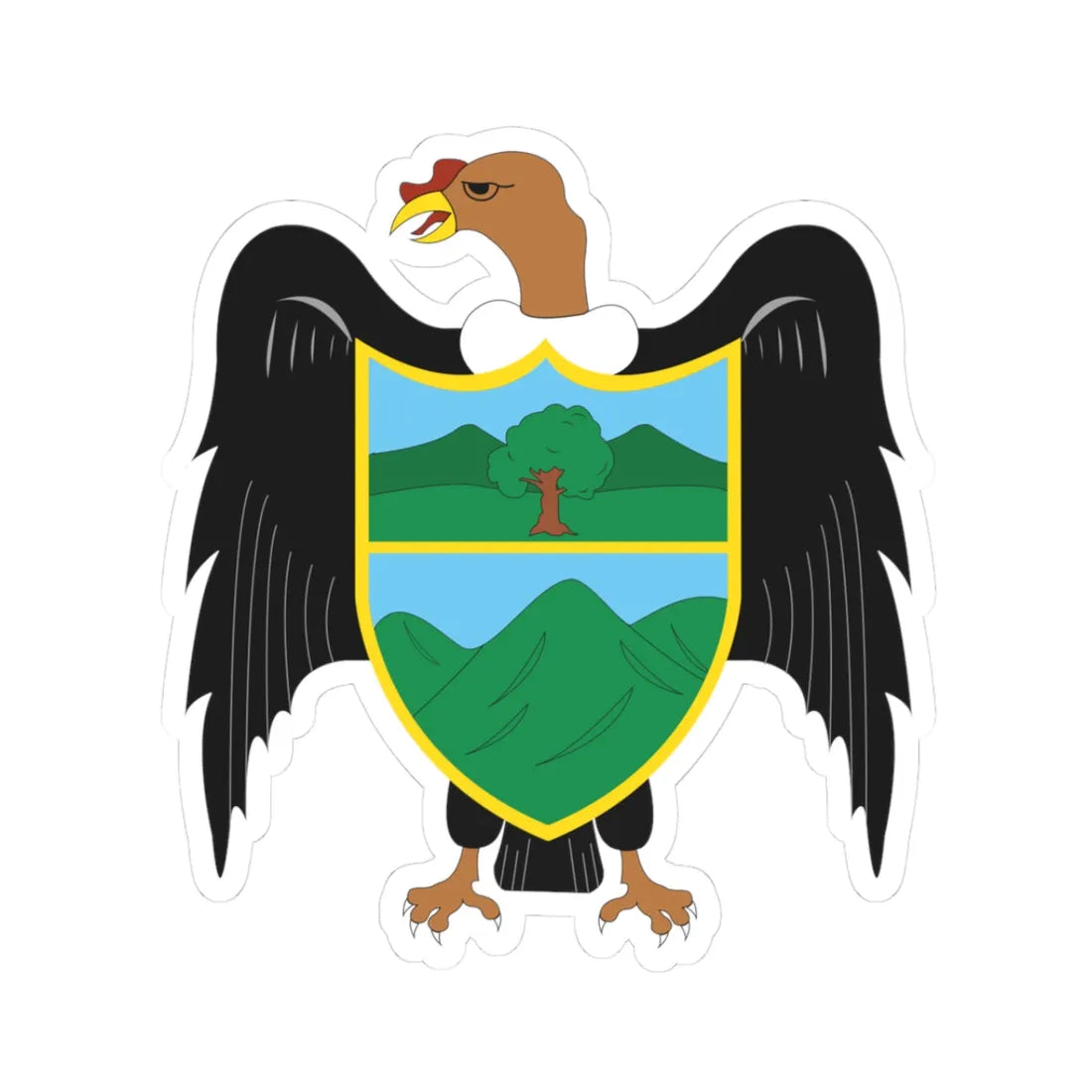 Escudo Mariscal Luzuriaga (Peru) (Coat of Arms) STICKER Vinyl Kiss-Cut Decal 3 Inch White - The Sticker Space