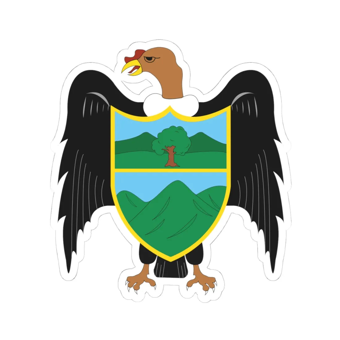 Escudo Mariscal Luzuriaga (Peru) (Coat of Arms) STICKER Vinyl Kiss-Cut Decal 4 Inch White - The Sticker Space