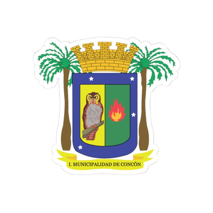 Escudo Municipal de Concón (Chile) (Coat of Arms) STICKER Vinyl Kiss-Cut Decal 4 Inch White - The Sticker Space