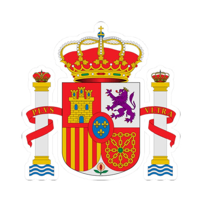 Escudo nacional de España 1981 base carpanel (Spain) (Coat of Arms) STICKER Vinyl Kiss-Cut Decal 2 Inch White - The Sticker Space
