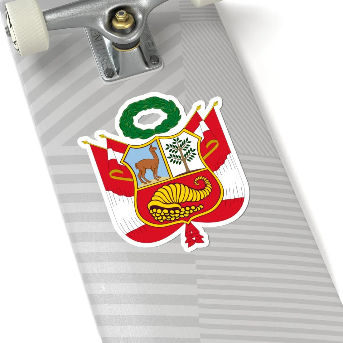 Escudo nacional del Perú versión alternativa (Peru) (Coat of Arms) STICKER Vinyl Kiss-Cut Decal - The Sticker Space