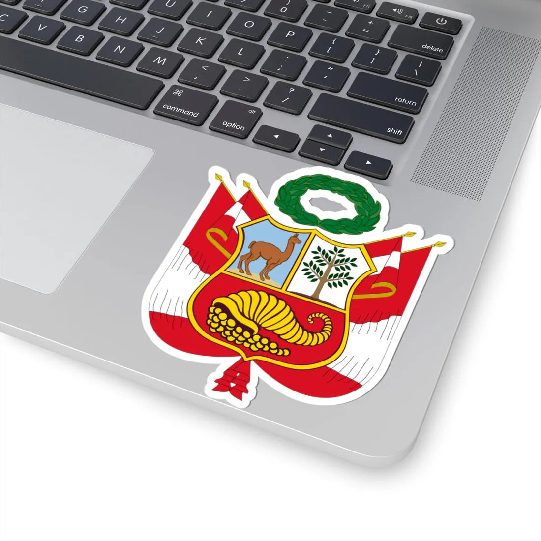 Escudo nacional del Perú versión alternativa (Peru) (Coat of Arms) STICKER Vinyl Kiss-Cut Decal - The Sticker Space