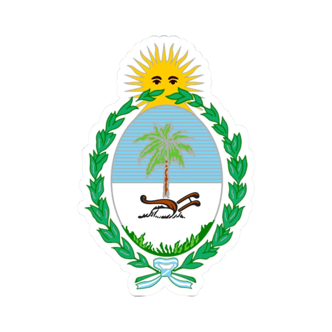 Escudo Provincia del Chaco bandas (Argentina) (Coat of Arms) STICKER Vinyl Kiss-Cut Decal 2 Inch White - The Sticker Space