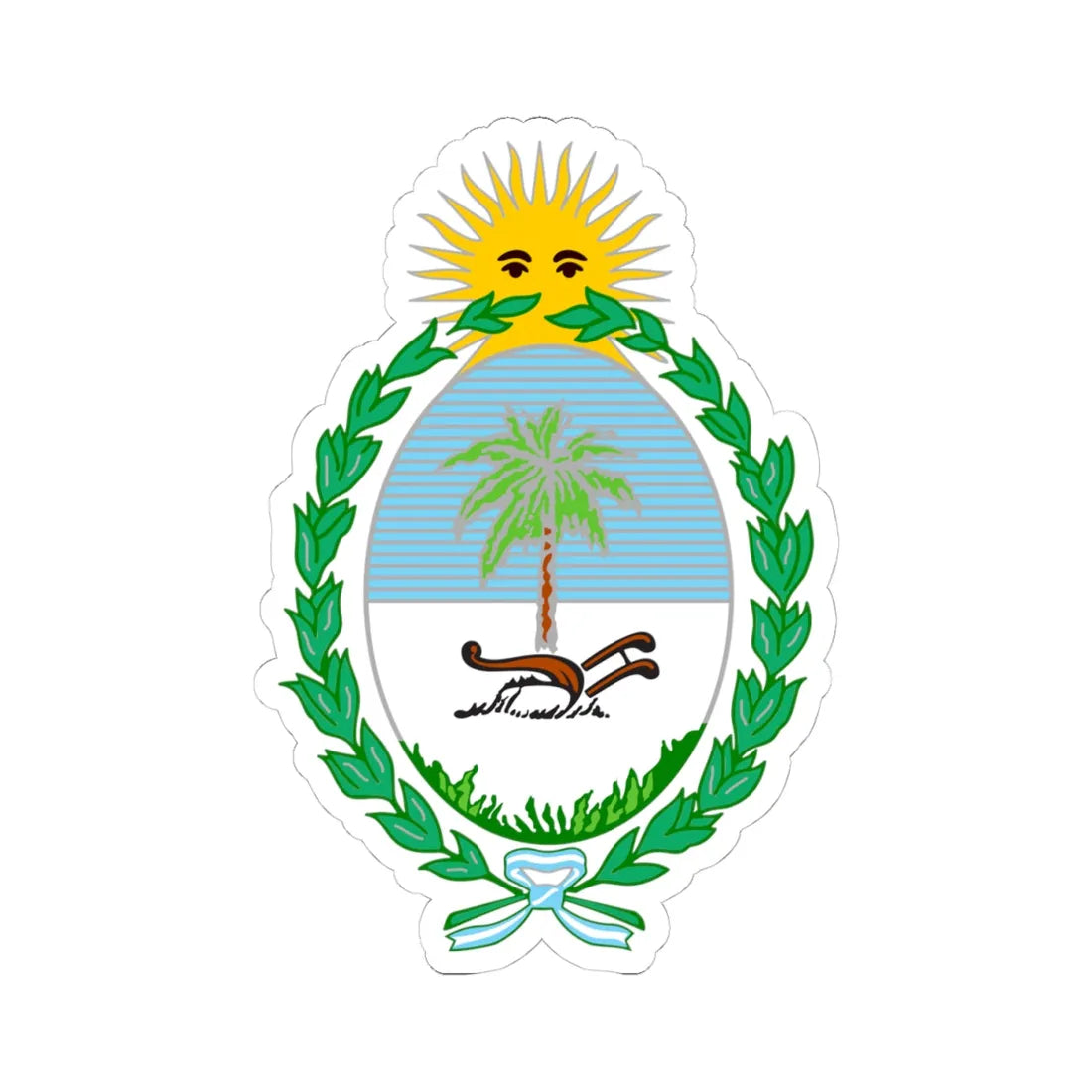 Escudo Provincia del Chaco bandas (Argentina) (Coat of Arms) STICKER Vinyl Kiss-Cut Decal 4 Inch White - The Sticker Space