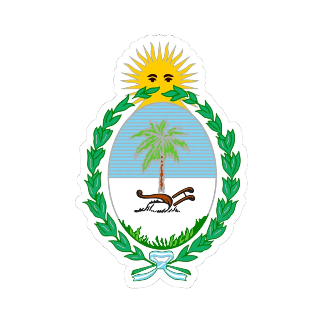 Escudo Provincia del Chaco bandas (Argentina) (Coat of Arms) STICKER Vinyl Kiss-Cut Decal - The Sticker Space