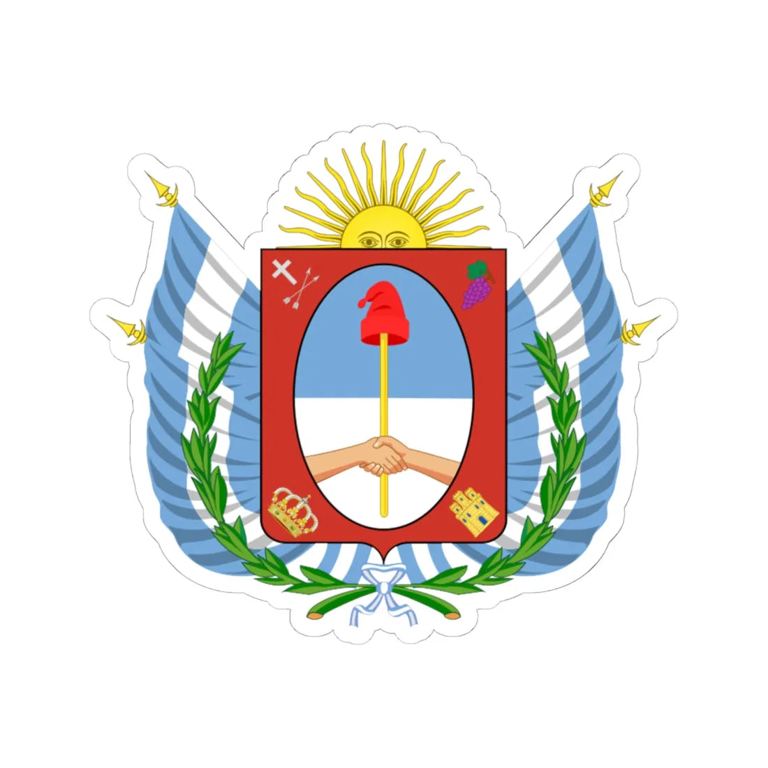 Escudo provincial catamarca (Argentina) (Coat of Arms) STICKER Vinyl Kiss-Cut Decal 6 Inch White - The Sticker Space