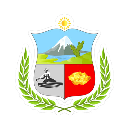 Escudo Región Apurimac (Peru) (Coat of Arms) STICKER Vinyl Kiss-Cut Decal 3 Inch White - The Sticker Space