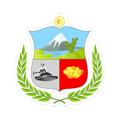 Escudo Región Apurimac (Peru) (Coat of Arms) STICKER Vinyl Kiss-Cut Decal 4 Inch White - The Sticker Space