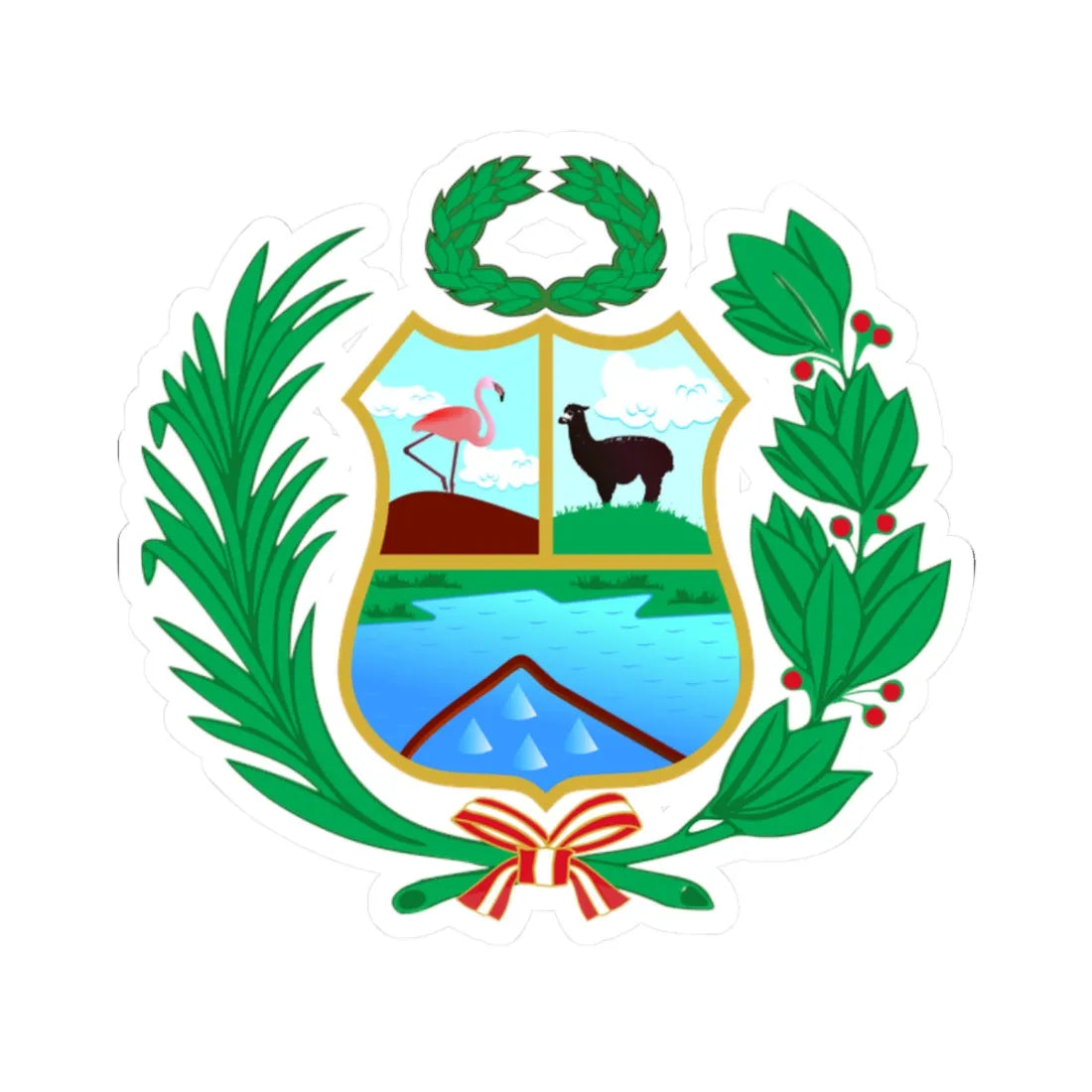 Escudo Salinas Huito (Peru) (Coat of Arms) STICKER Vinyl Kiss-Cut Decal 2 Inch White - The Sticker Space