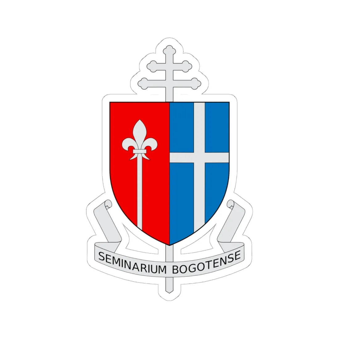 Escudo Seminario Mayor de Bogotá (Colombia) (Coat of Arms) STICKER Vinyl Kiss-Cut Decal 6 Inch White - The Sticker Space