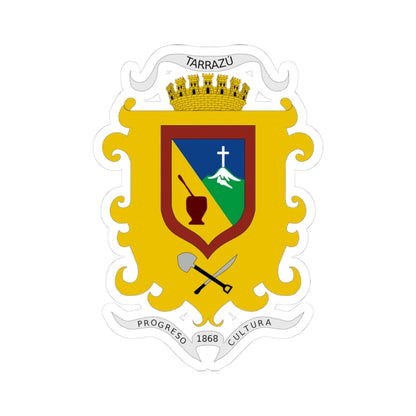 Escudo Tarrazú (Costa Rica) (Coat of Arms) STICKER Vinyl Kiss-Cut Decal 3 Inch White - The Sticker Space