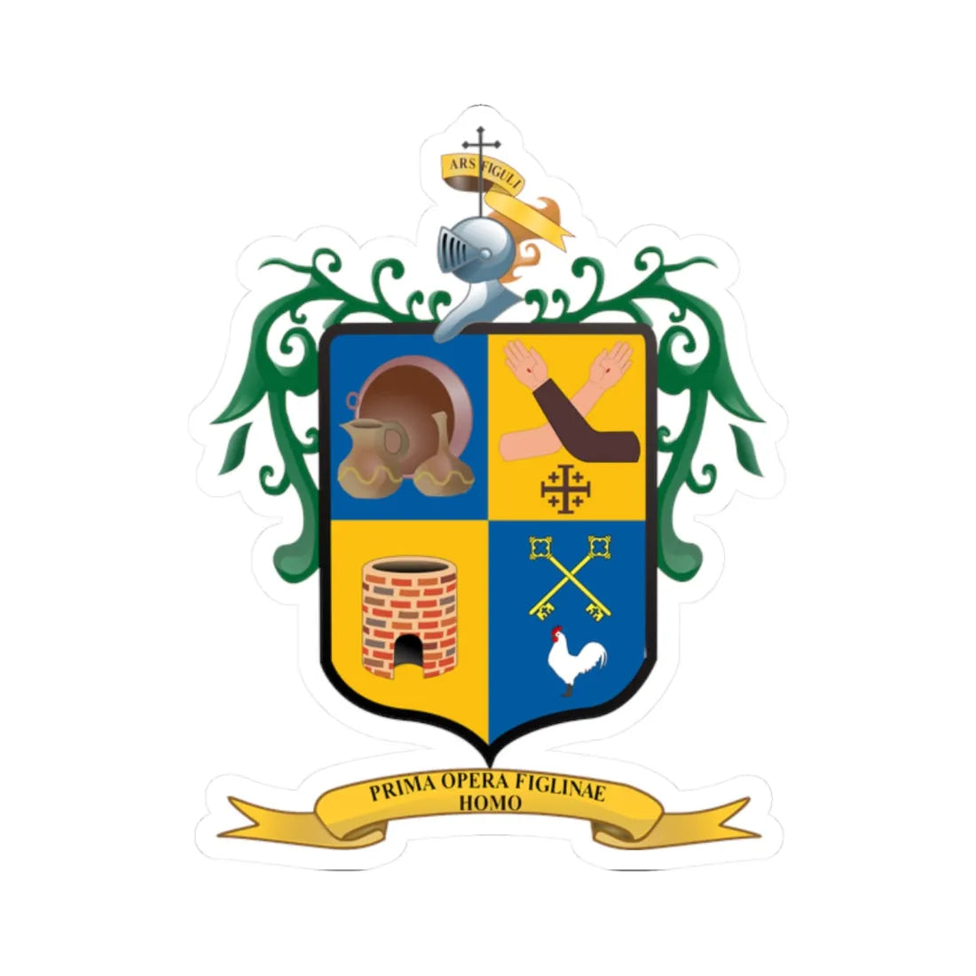 Escudo Tlaquepaque Jalisco (Mexico) (Coat of Arms) STICKER Vinyl Kiss-Cut Decal 2 Inch White - The Sticker Space