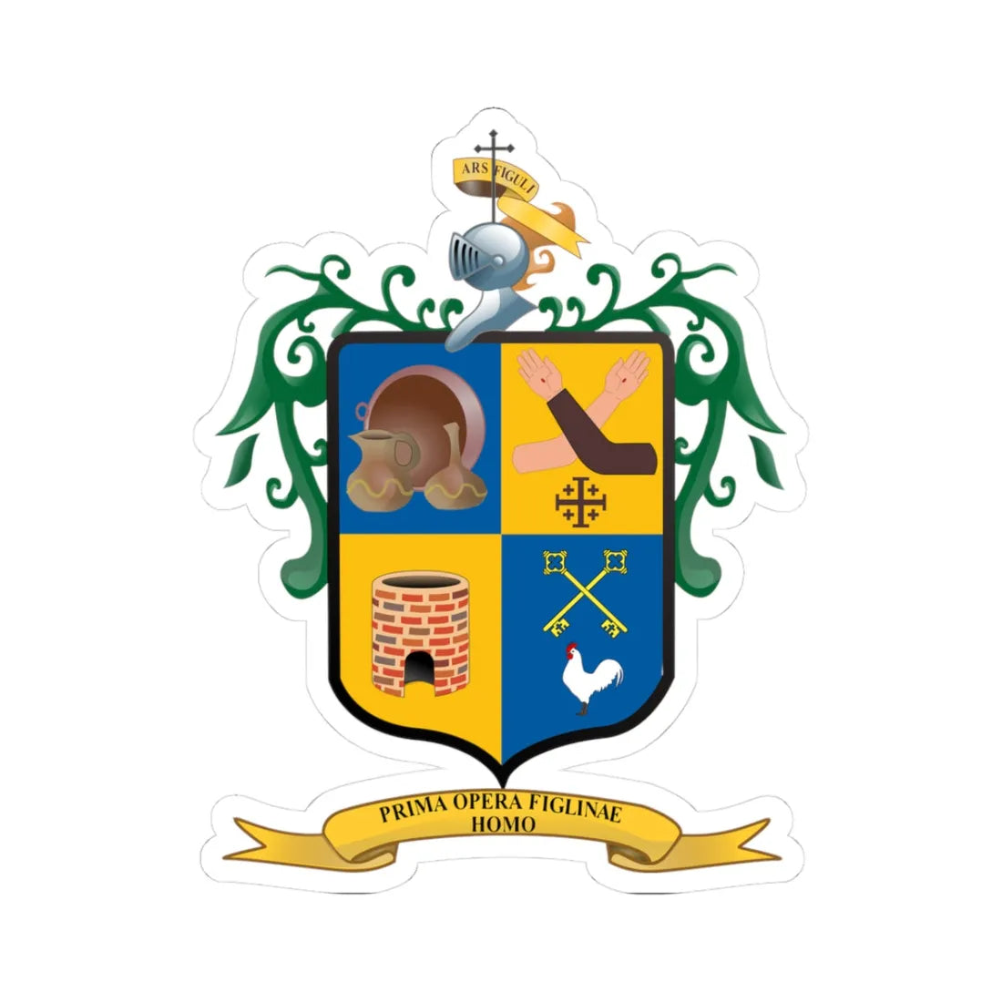 Escudo Tlaquepaque Jalisco (Mexico) (Coat of Arms) STICKER Vinyl Kiss-Cut Decal 3 Inch White - The Sticker Space