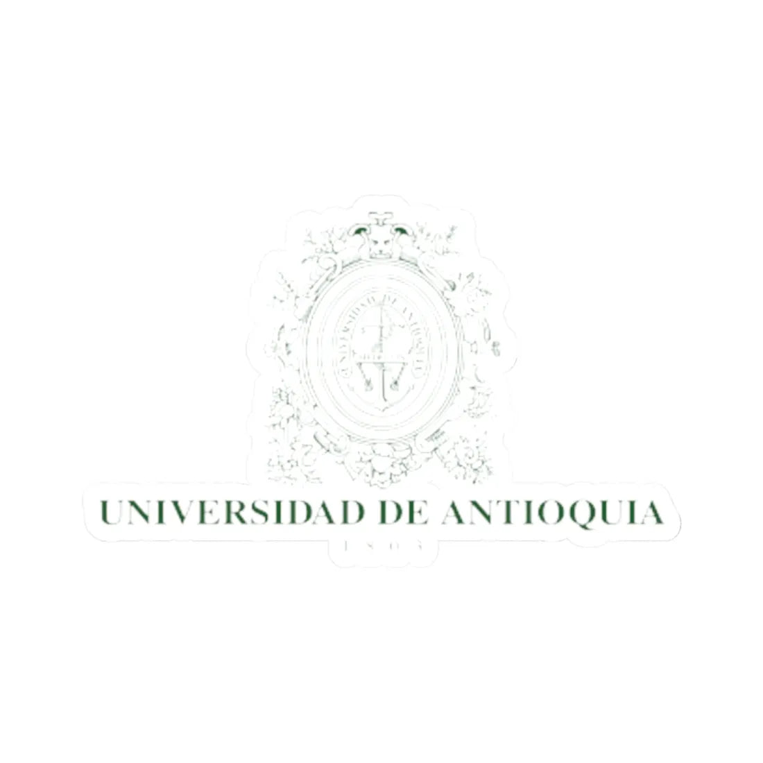 Escudo-UdeA-Nombre-Completo (Colombia) (Coat of Arms) STICKER Vinyl Kiss-Cut Decal 2 Inch White - The Sticker Space