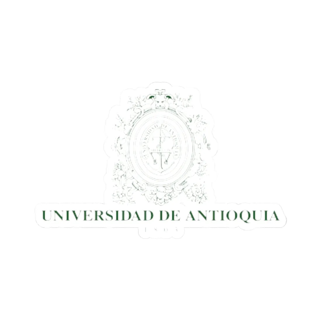 Escudo-UdeA-Nombre-Completo (Colombia) (Coat of Arms) STICKER Vinyl Kiss-Cut Decal 3 Inch White - The Sticker Space