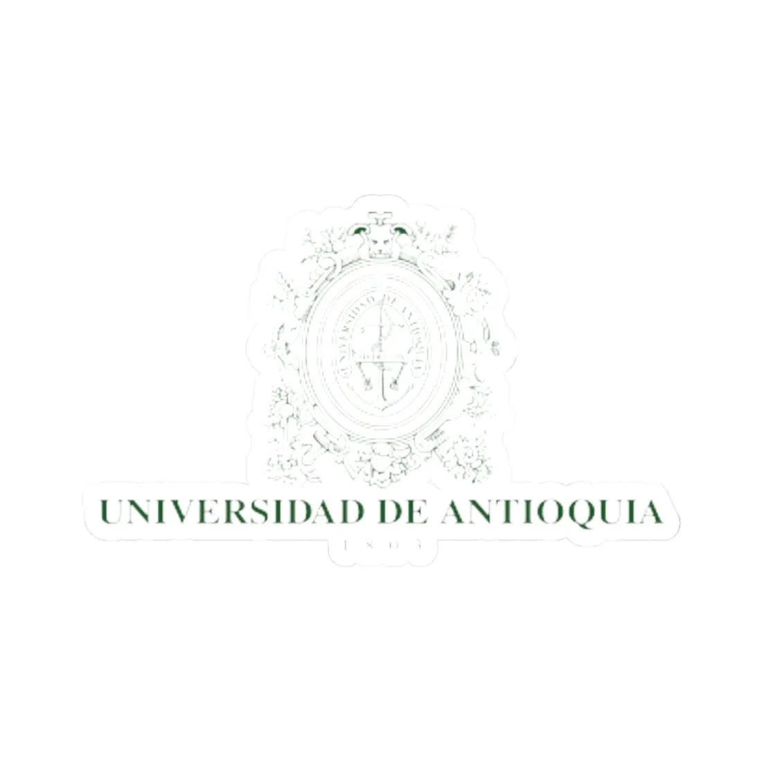 Escudo-UdeA-Nombre-Completo (Colombia) (Coat of Arms) STICKER Vinyl Kiss-Cut Decal 4 Inch White - The Sticker Space
