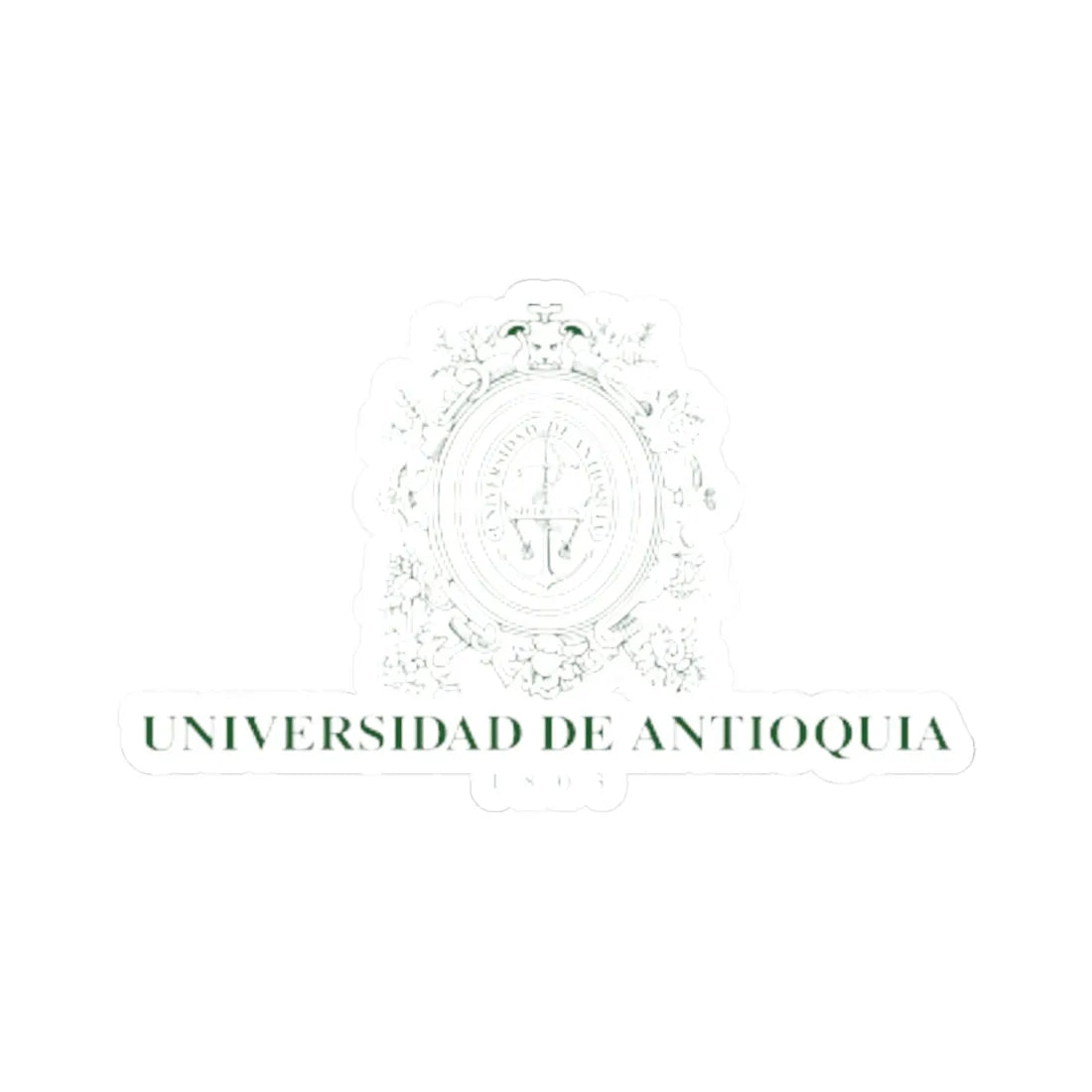 Escudo-UdeA-Nombre-Completo (Colombia) (Coat of Arms) STICKER Vinyl Kiss-Cut Decal 6 Inch White - The Sticker Space