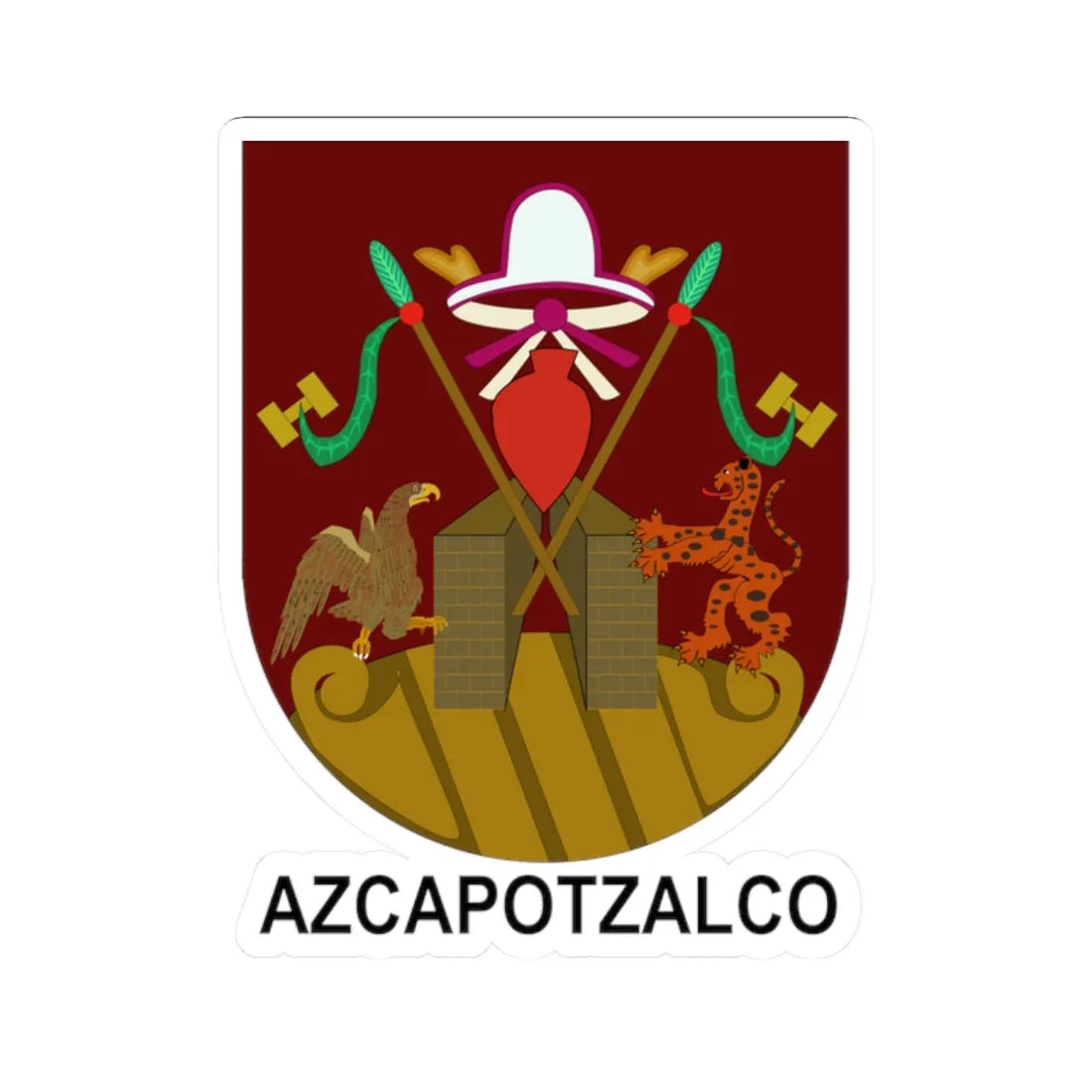 Escudo Villa de Azcapotzalco (Costa Rica) (Coat of Arms) STICKER Vinyl Kiss-Cut Decal 2 Inch White - The Sticker Space