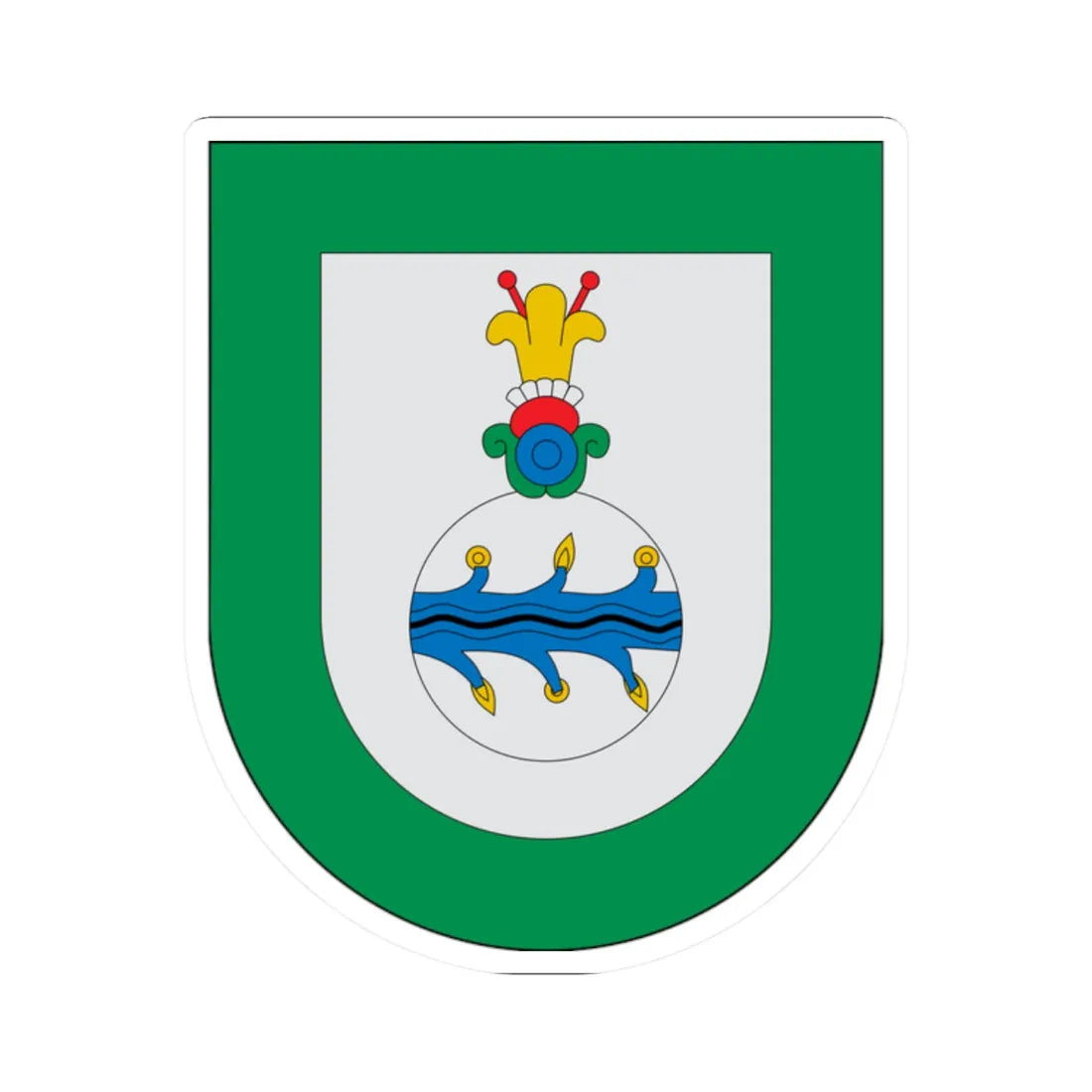 Escudo Xochiapulco (Mexico) (Coat of Arms) STICKER Vinyl Kiss-Cut Decal 2 Inch White - The Sticker Space