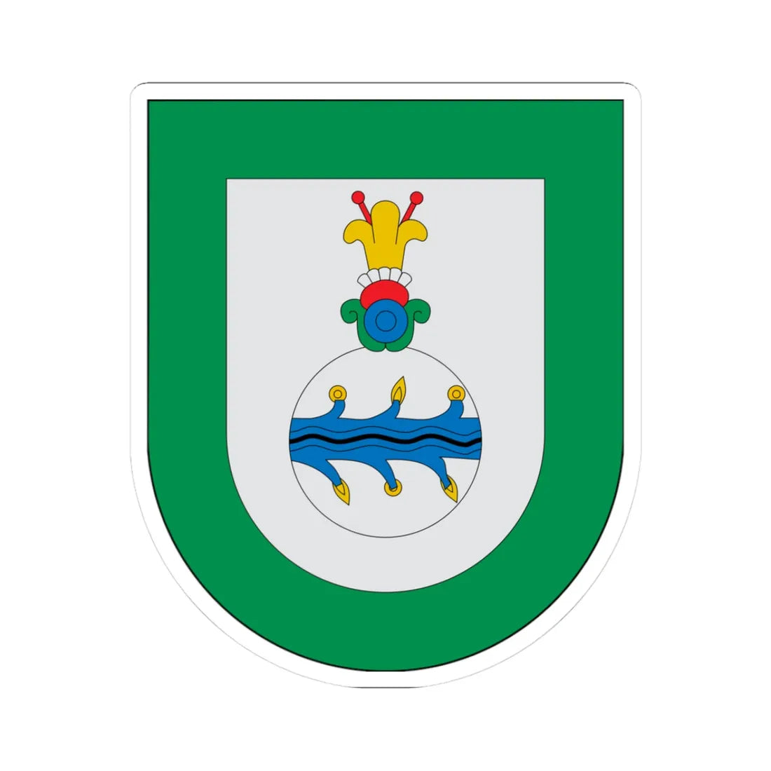 Escudo Xochiapulco (Mexico) (Coat of Arms) STICKER Vinyl Kiss-Cut Decal 3 Inch White - The Sticker Space