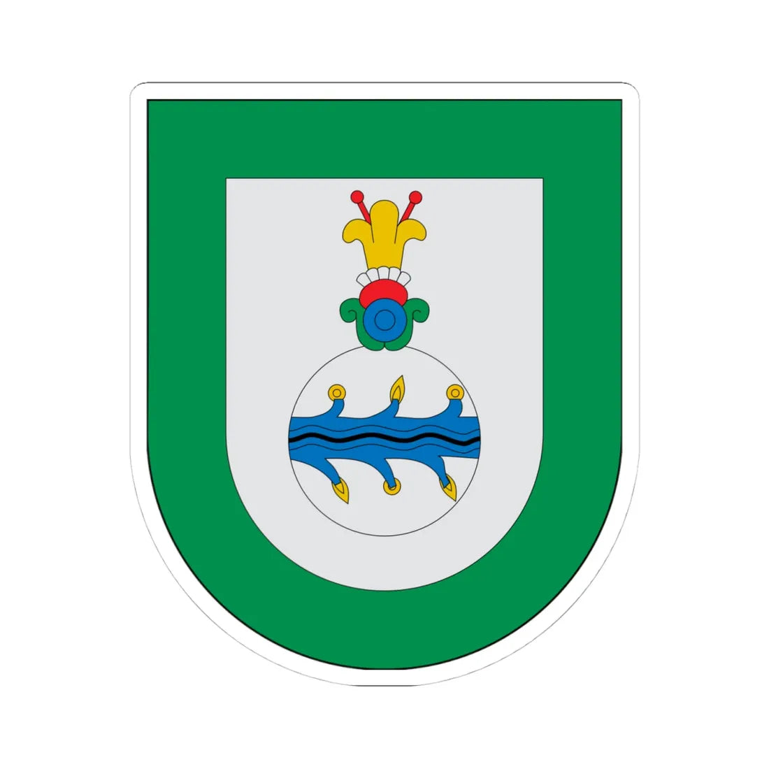 Escudo Xochiapulco (Mexico) (Coat of Arms) STICKER Vinyl Kiss-Cut Decal 4 Inch White - The Sticker Space