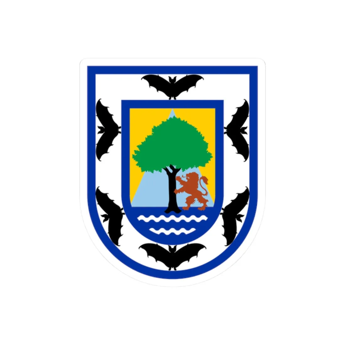 EscudoArmas SantaFedeAntioquia (Colombia) (Coat of Arms) STICKER Vinyl Kiss-Cut Decal 2 Inch White - The Sticker Space