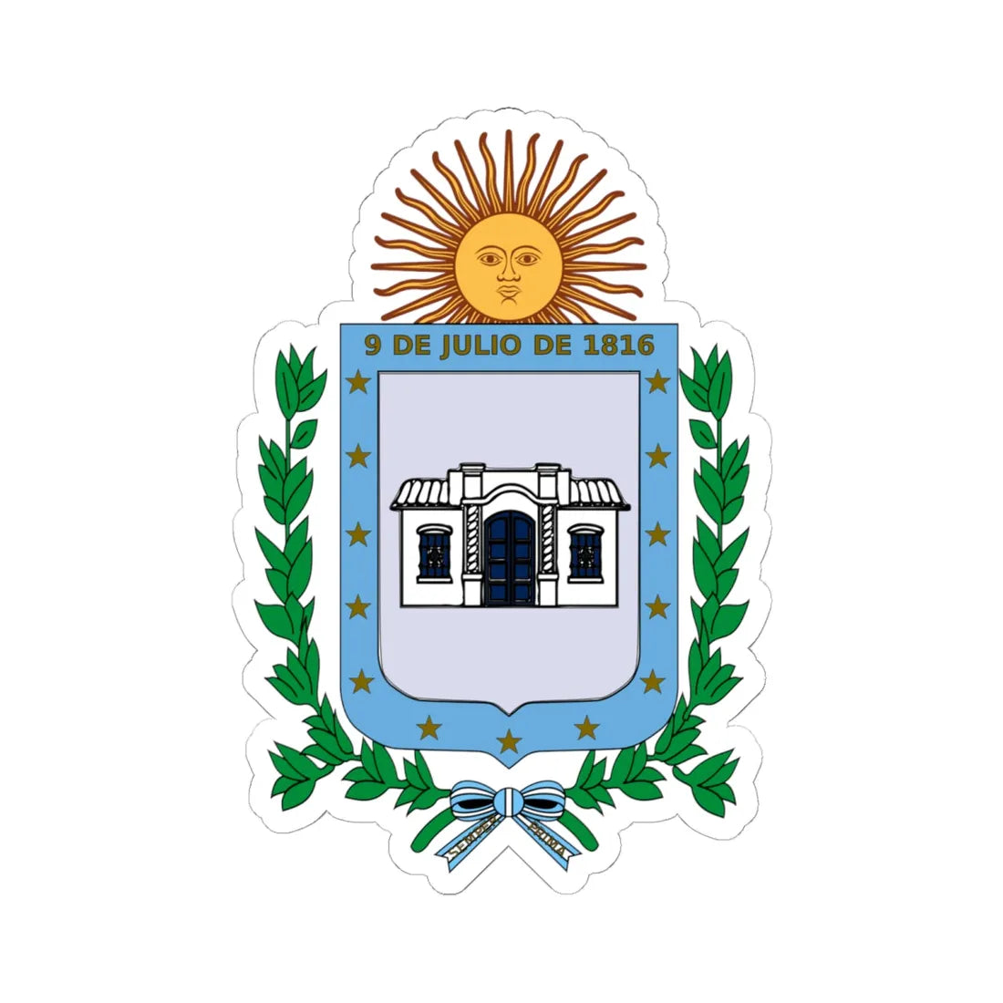 EscudoSanMigueldeTucuman (Argentina) (Coat of Arms) STICKER Vinyl Kiss-Cut Decal 6 Inch White - The Sticker Space