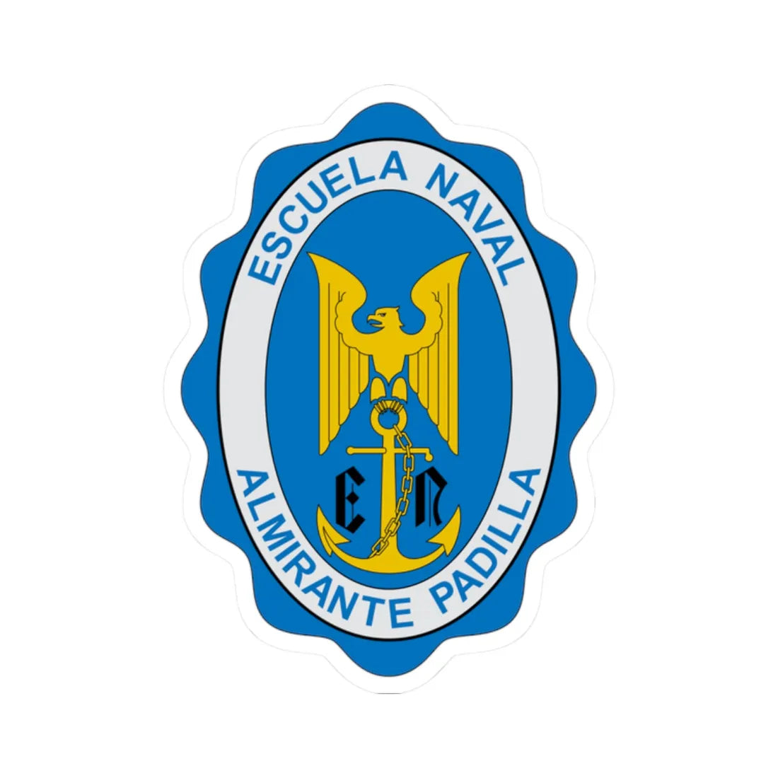 Escuela Naval de Cadetes AP (Colombia) (Coat of Arms) STICKER Vinyl Kiss-Cut Decal 2 Inch White - The Sticker Space