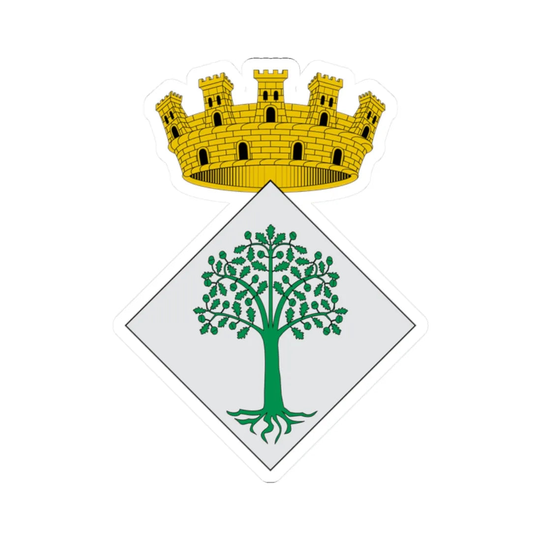 Escut dAlcarràs (Spain) (Coat of Arms) STICKER Vinyl Kiss-Cut Decal 2 Inch White - The Sticker Space