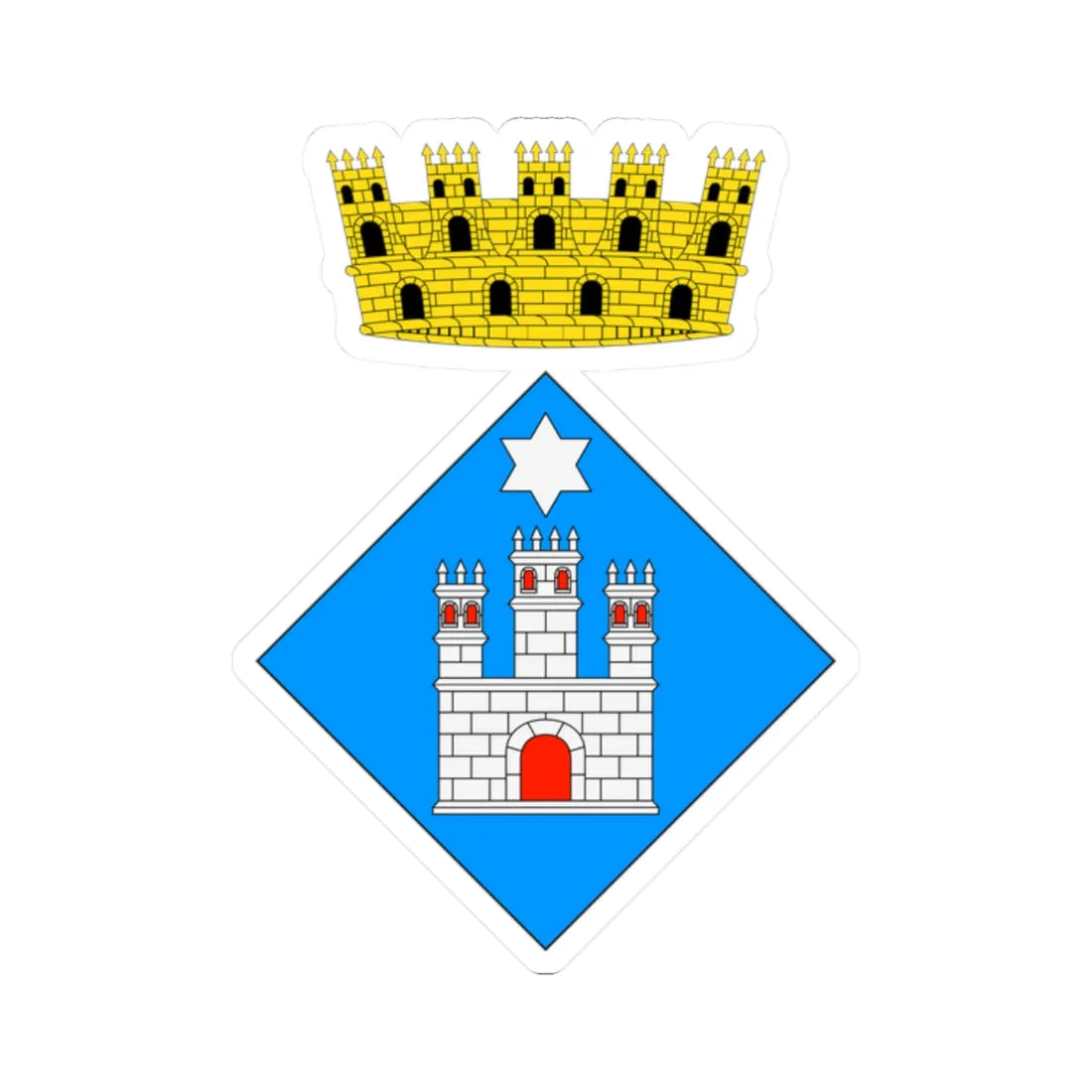 Escut dAlforja (Spain) (Coat of Arms) STICKER Vinyl Kiss-Cut Decal 2 Inch White - The Sticker Space