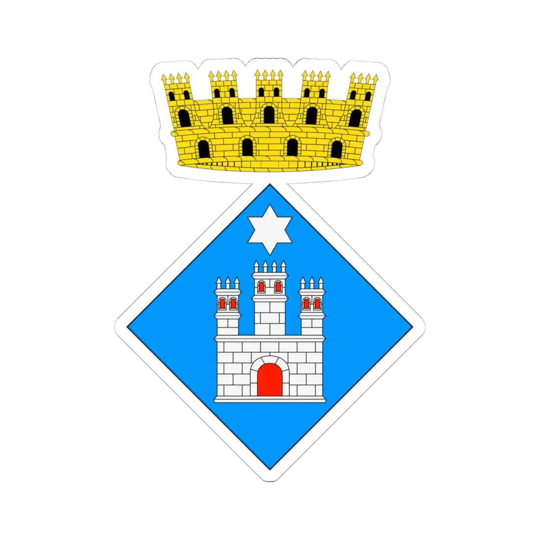 Escut dAlforja (Spain) (Coat of Arms) STICKER Vinyl Kiss-Cut Decal 4 Inch White - The Sticker Space