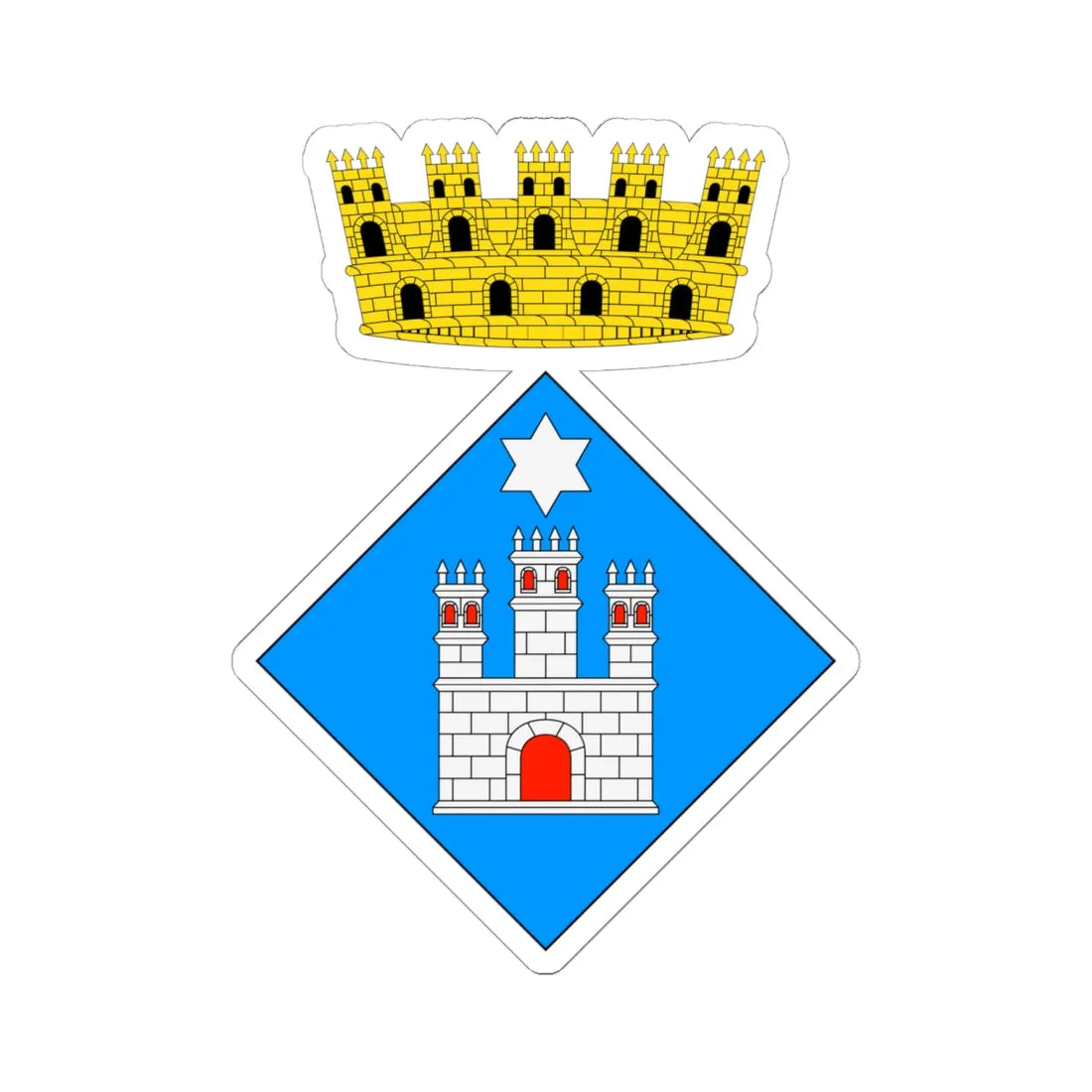 Escut dAlforja (Spain) (Coat of Arms) STICKER Vinyl Kiss-Cut Decal 6 Inch White - The Sticker Space