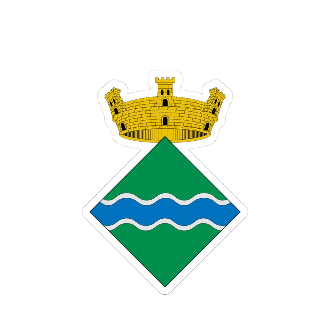 Escut de Bescanó THV-ES (Spain) (Coat of Arms) STICKER Vinyl Kiss-Cut Decal 3 Inch White - The Sticker Space