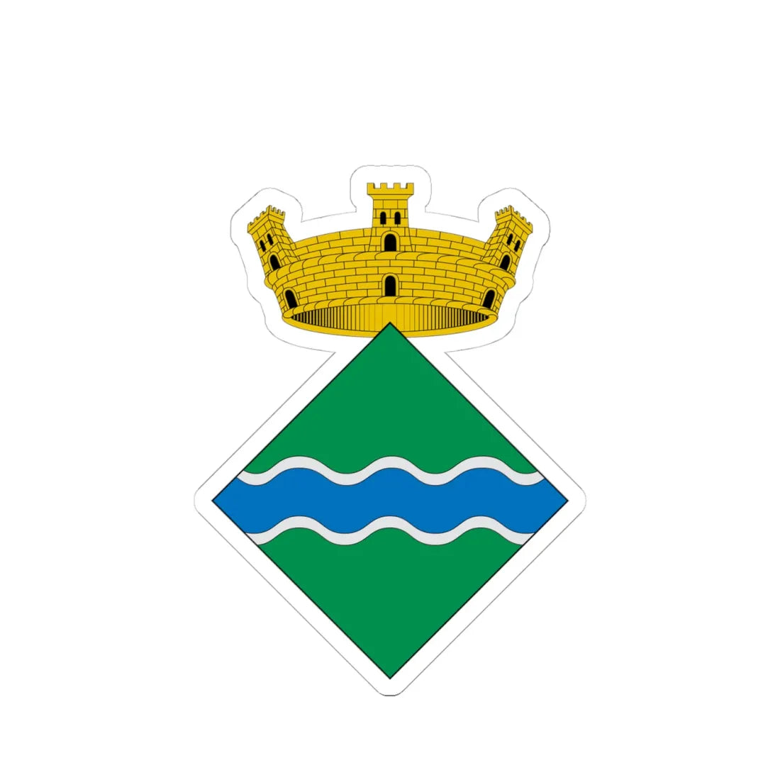 Escut de Bescanó THV-ES (Spain) (Coat of Arms) STICKER Vinyl Kiss-Cut Decal 4 Inch White - The Sticker Space