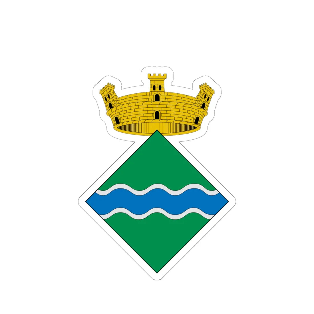 Escut de Bescanó THV-ES (Spain) (Coat of Arms) STICKER Vinyl Kiss-Cut Decal 6 Inch White - The Sticker Space