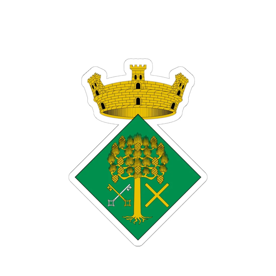 Escut de Bigues i Riells (Spain) (Coat of Arms) STICKER Vinyl Kiss-Cut Decal - The Sticker Space