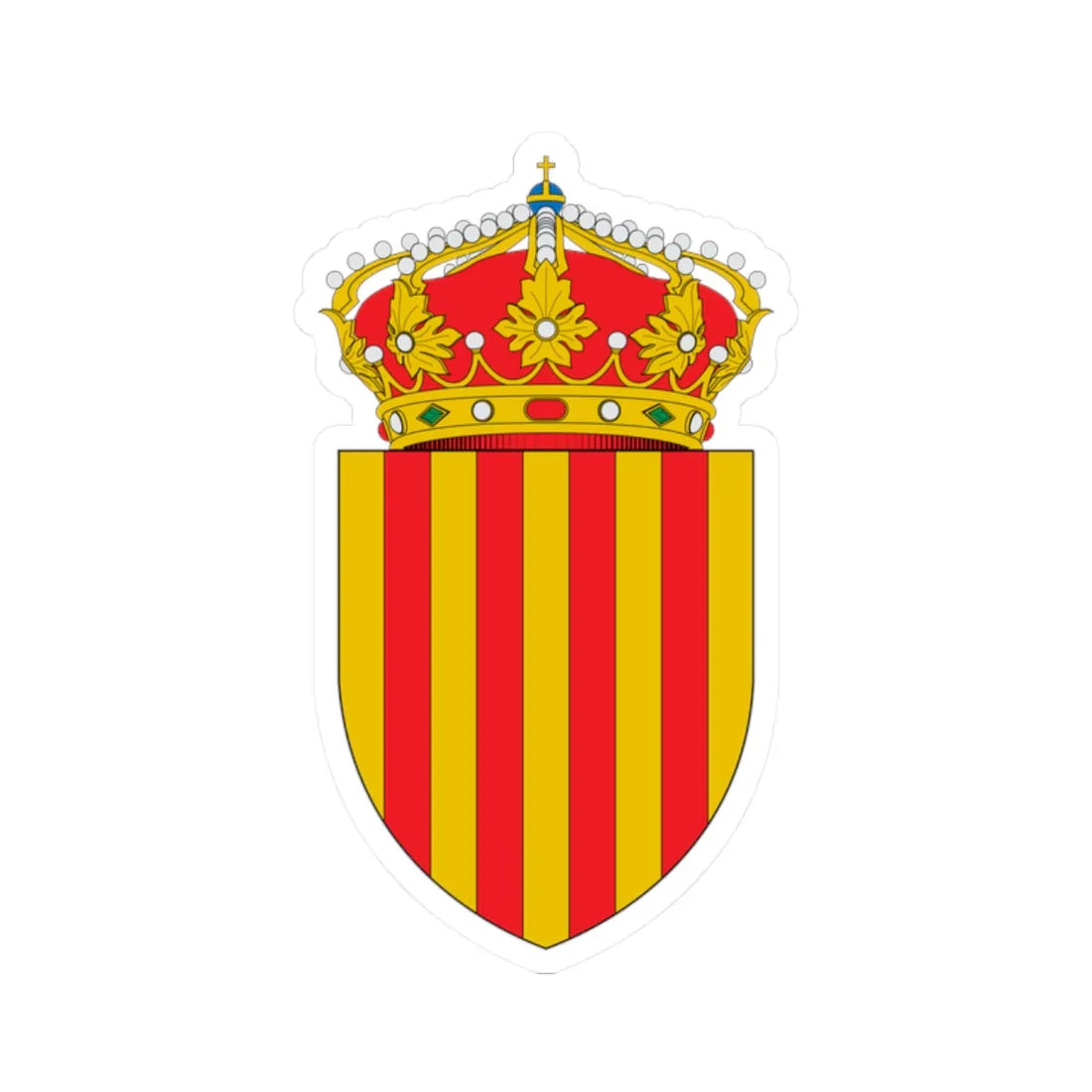 Escut de Catalunya apuntat (Spain) (Coat of Arms) STICKER Vinyl Kiss-Cut Decal 2 Inch White - The Sticker Space