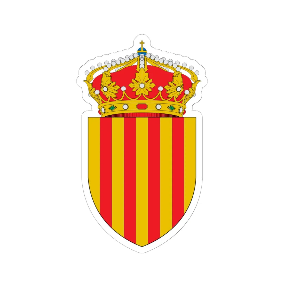 Escut de Catalunya apuntat (Spain) (Coat of Arms) STICKER Vinyl Kiss-Cut Decal 6 Inch White - The Sticker Space