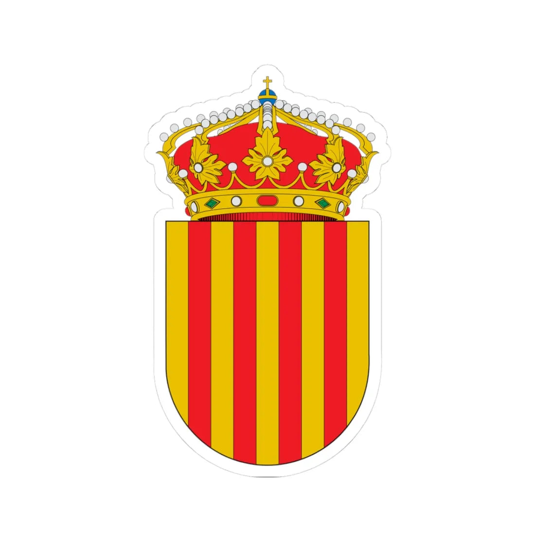 Escut de Catalunya (Spain) (Coat of Arms) STICKER Vinyl Kiss-Cut Decal 3 Inch White - The Sticker Space