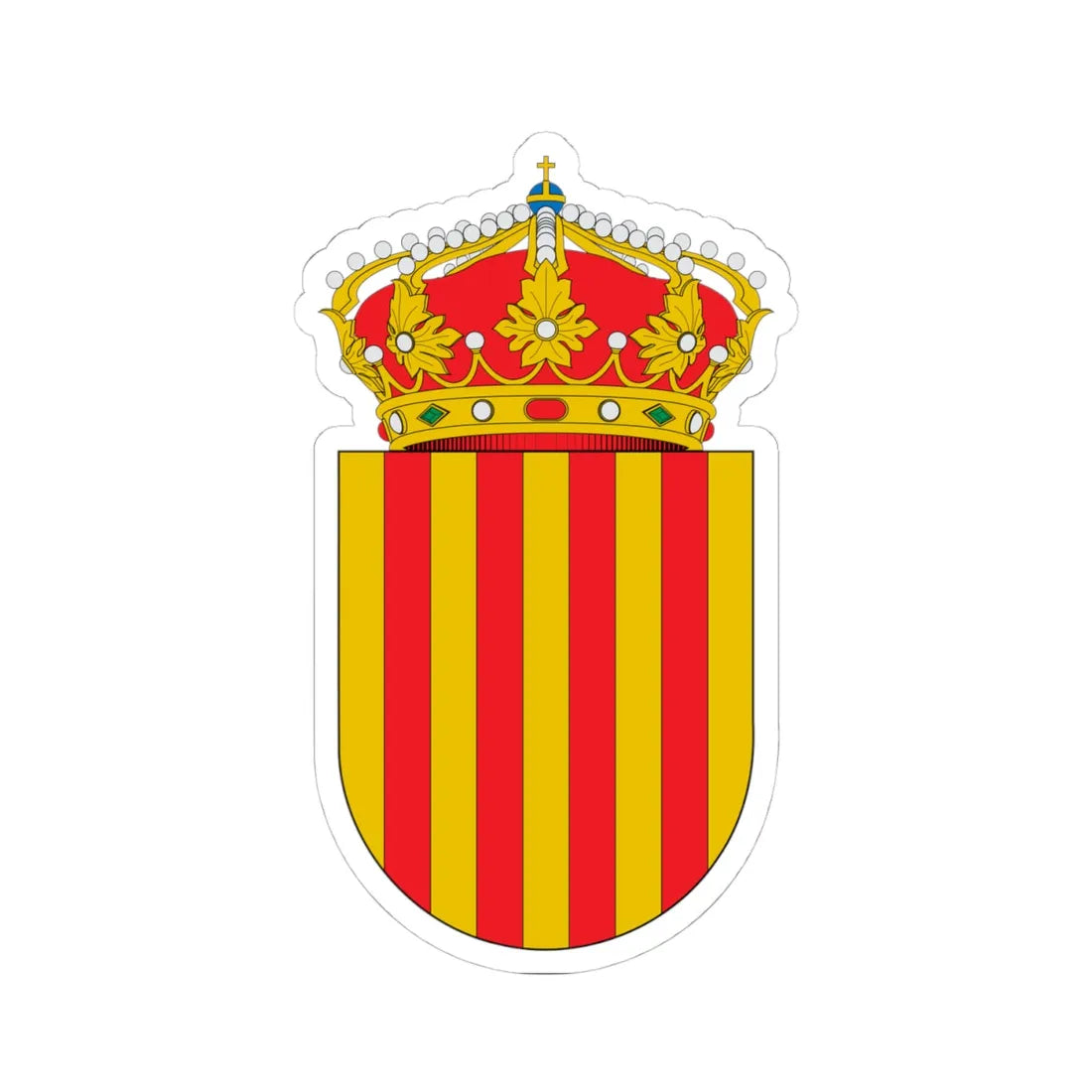 Escut de Catalunya (Spain) (Coat of Arms) STICKER Vinyl Kiss-Cut Decal 4 Inch White - The Sticker Space