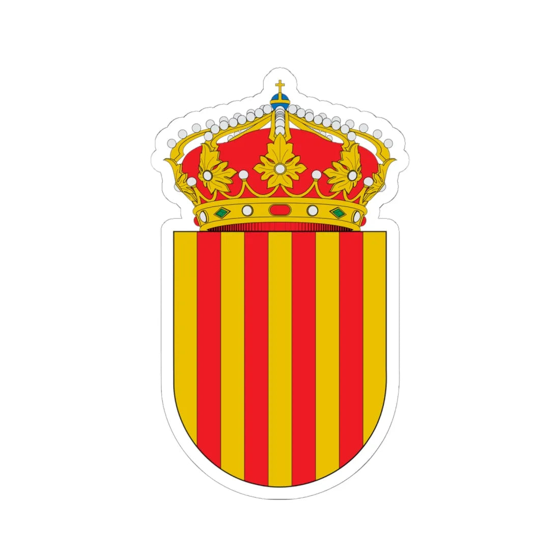 Escut de Catalunya (Spain) (Coat of Arms) STICKER Vinyl Kiss-Cut Decal 6 Inch White - The Sticker Space