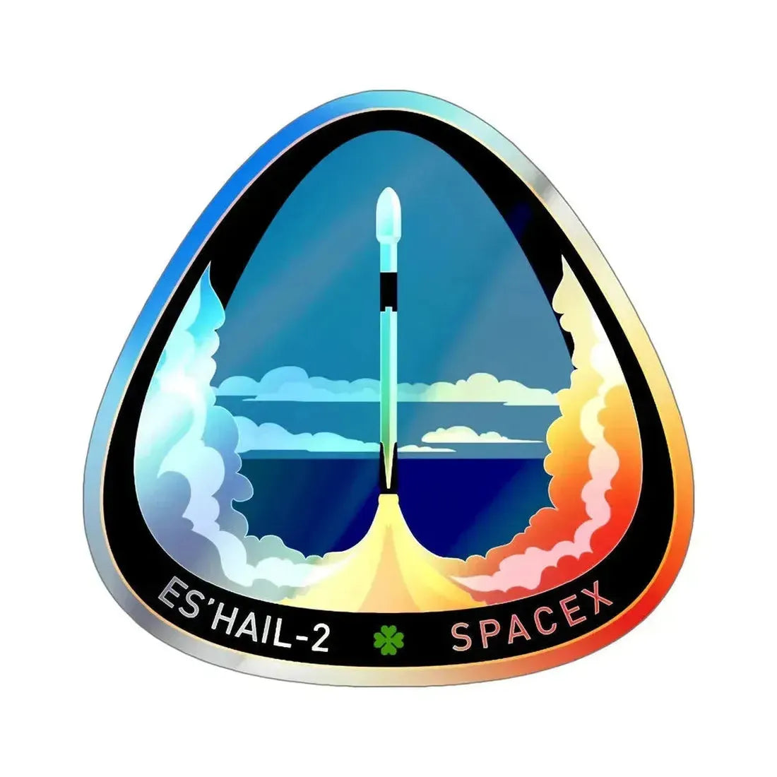 Es’hail-2 (SpaceX) Holographic STICKER Die-Cut Vinyl Decal 5 Inch - The Sticker Space